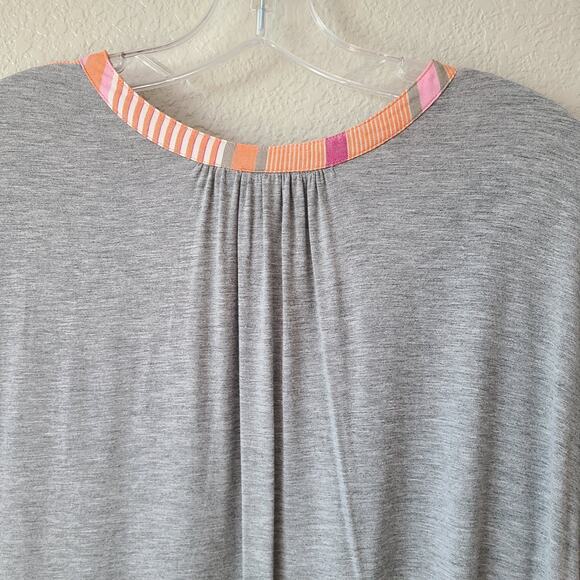 Dolan Left Coast Coastal Shirt Sz‎ Large Linen Maritime Preppy Striped Hi Low - Picture 10 of 11